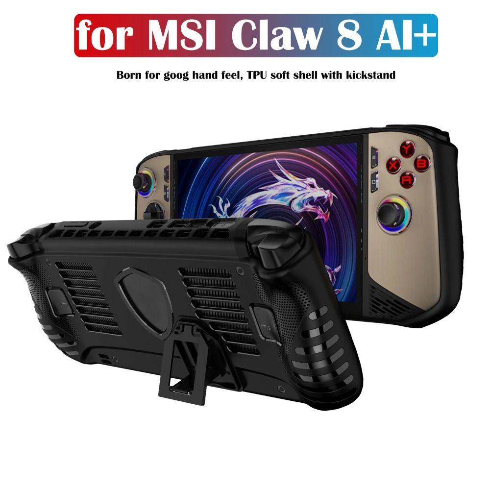 TPU Handheld Game Console Case with Kickstand Host Shell Protective Cover for MSI Claw 8 AI+ 2025