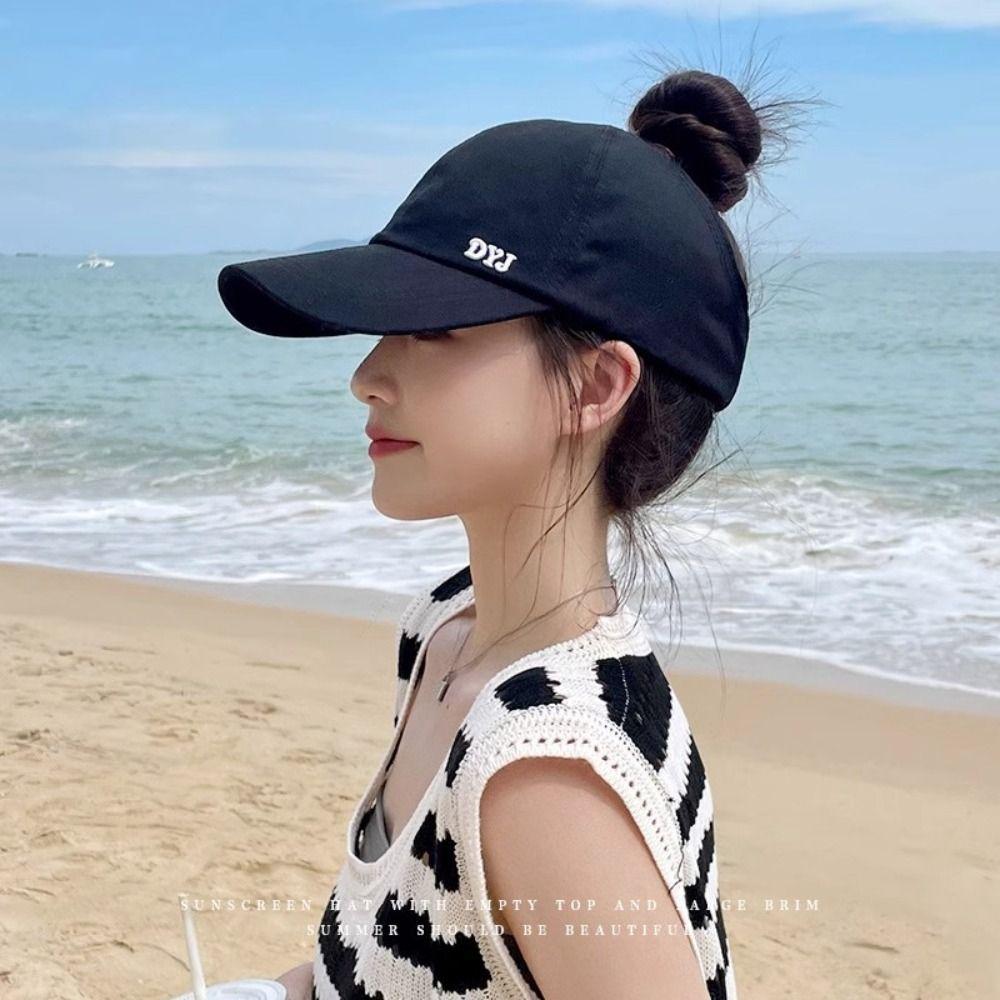 Cotton Empty Top Baseball Cap Letter Embroidery Peaked Cap Versatile Sun Hat Sports
