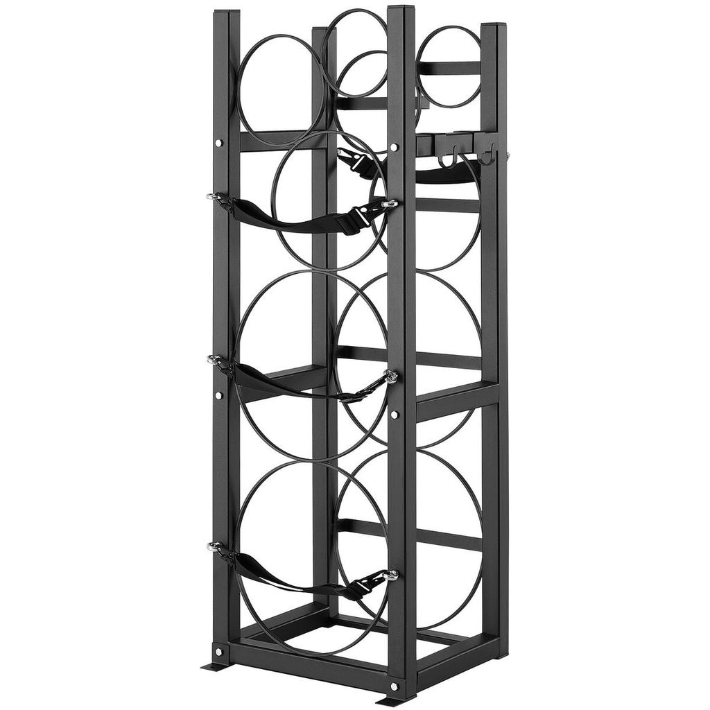 Refrigerant Tank Rack, with 2 x 30lbs and Other 3 Small Bottle Tanks, Cylinder Tank Rack 12.79x12.99x47.12 in, Refrigerant Cylinder Rack and Holders