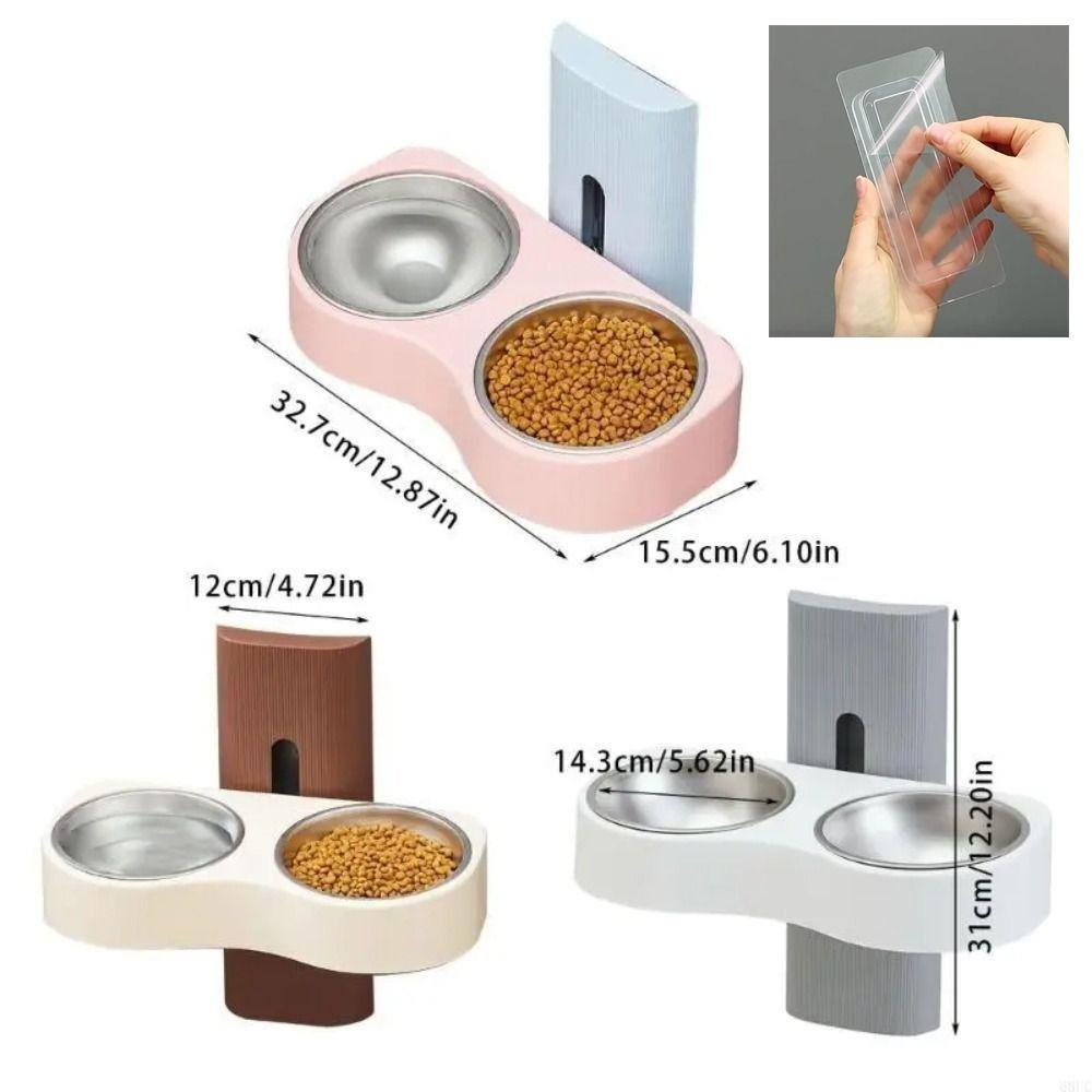 Space Saving Dog Eatting Bowl Double Bowl Pet Feeding Bowl Cats Watering Bowl for Small Dogs