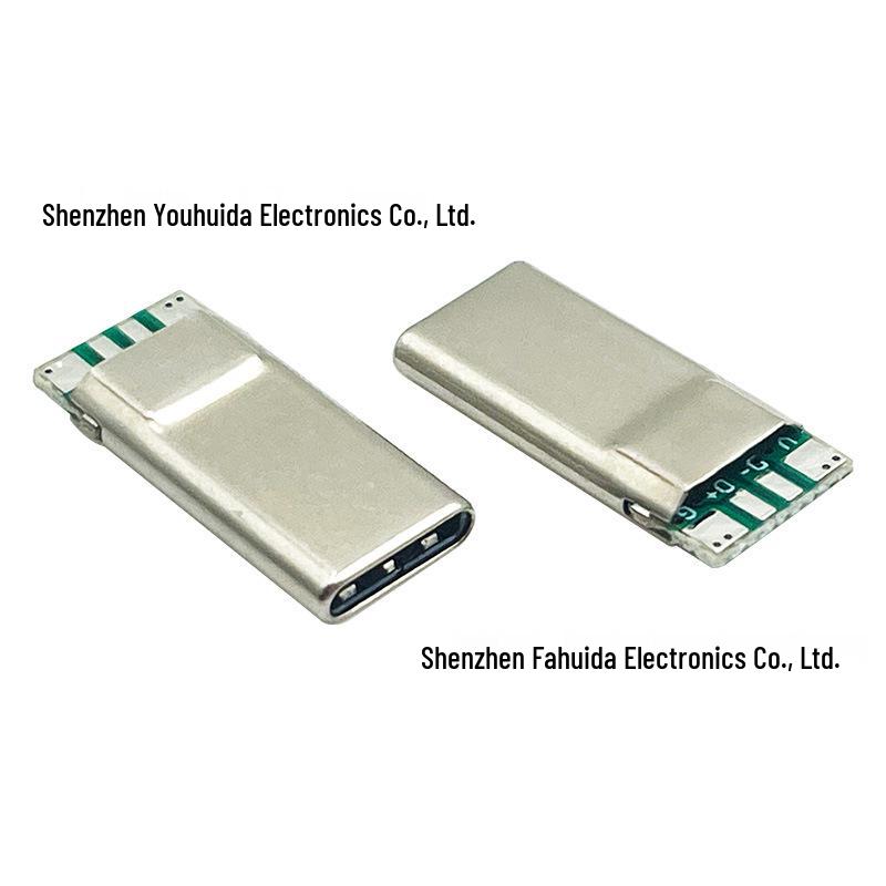 Разъем USB Type-C 24-контактный с пружинными контактами, с держателем для карты и 4-жильным усиленным кабелем