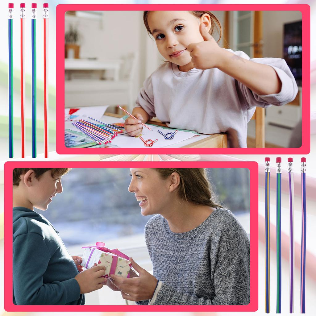 Пакет из 42 штук Flexibles Y Suaves, LáPices De 2.1 Pulgadas, LáPiz Suave Y Novedoso Con Borrador Para NiñOs, Regalo Para E