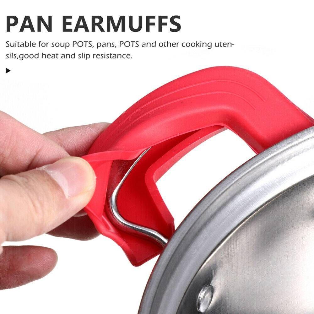 Сковорода из железа, противоожоговая крышка для ручки кастрюли, силиконовые изоляционные зажимы для крышки, защитные накладки на ручки кастрюли