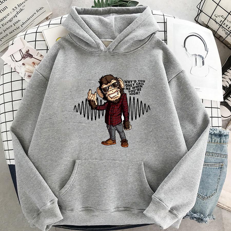 Унисекс Harajuku Винтаж ARCTIC MONKEYS Sound Wave Толстовки с принтом Пуловеры с длинными рукавами Женские толстовки для скейтборда в стиле хип-хоп