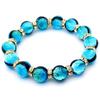 Glowing Firefly Glass Bracelet Hateruma Blue Glitter Okinawa Power Stone Inner Circumference Approx. 16.5cm