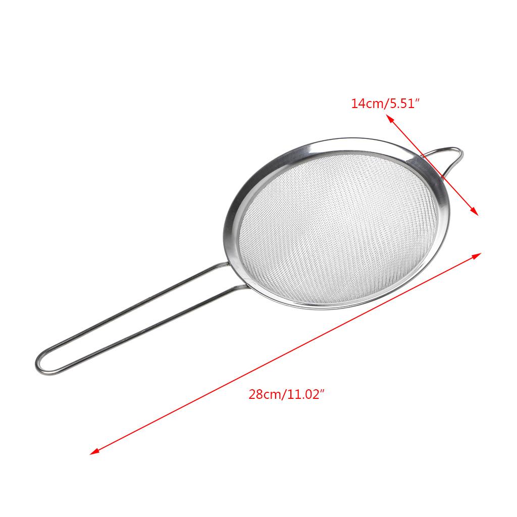 Kitchen Stainless Steel Flour Tea Strainer Mesh Colander Sieve Filter Sifter