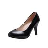 Autumn Round Toe Women's High Heels Work Non Slip Leather Footwear Black Sexy Fashion Pumps Comfort Casual Ladies Shoes Mujer