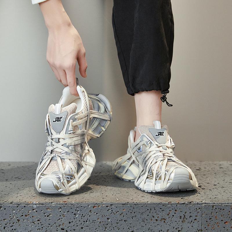 Кроссовки унисекс Trendy Dad: Низкие повседневные туфли с толстой подошвой, увеличивающие рост, для весны и лета