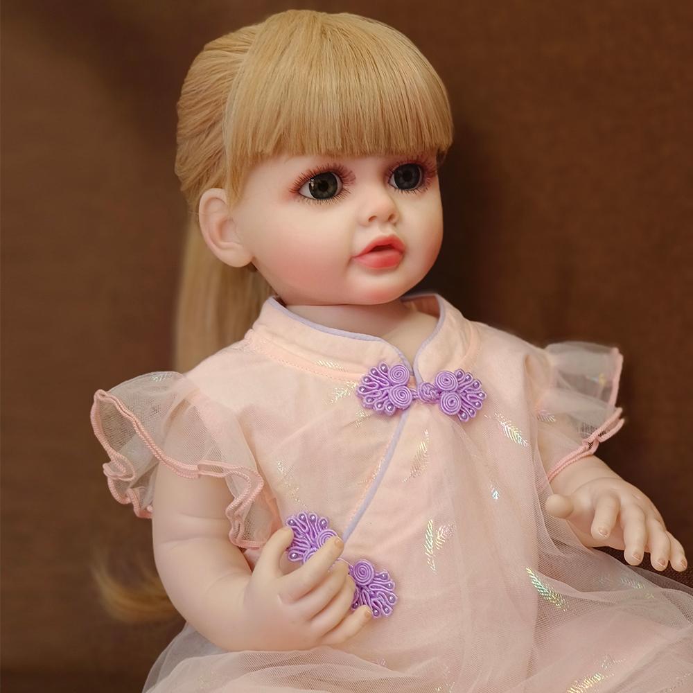 Кукла Reborn, полностью силиконовая, красивые длинные волосы, реалистичная кукла Reborn для малышей, подарки на день рождения и Рождество
