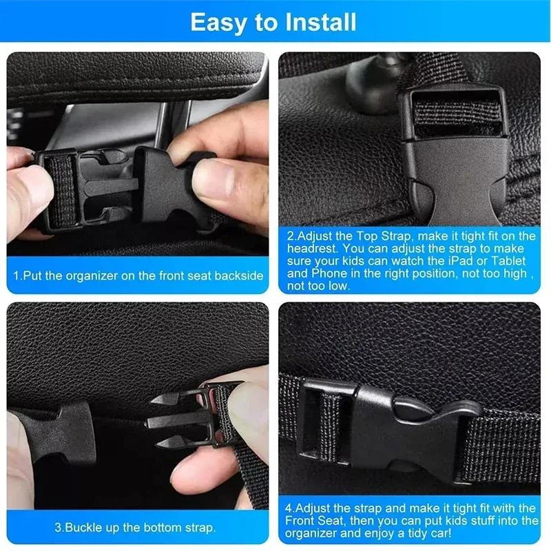 1/2pcs Car Backseat Organizer with Touch Screen Tablet Holder Auto Storage Pockets Cover Car Seat Back Protectors