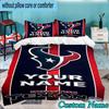 Custom Name 3PCS Houston-Texans Artwork Bedding Set,Including  Duvet Cover And 2pcs Pillowcases Perfect for Bedroom,Dormitory,Fan Christmas gift