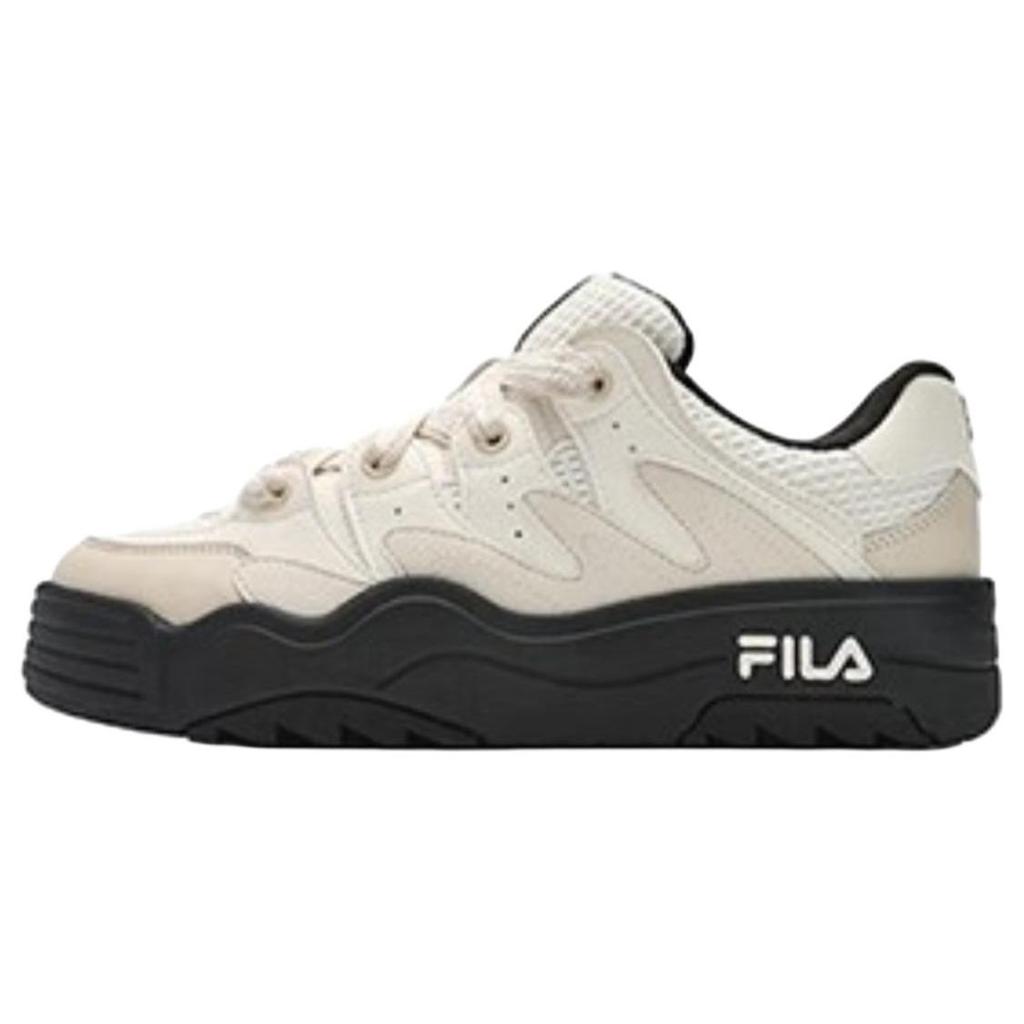 Fila Rosetta Colorful Fabric Synthetic Leather Comfortable Versatile Low-Top Casual Shoes Women Sneaker Black White F12W411204FGA