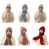 2-in1 Soft Warm Scarf Cap Crochet Hooded Scarf Hat for Skiing Hiking Universal Lady Windproof Shawl Hat with Neck Covers