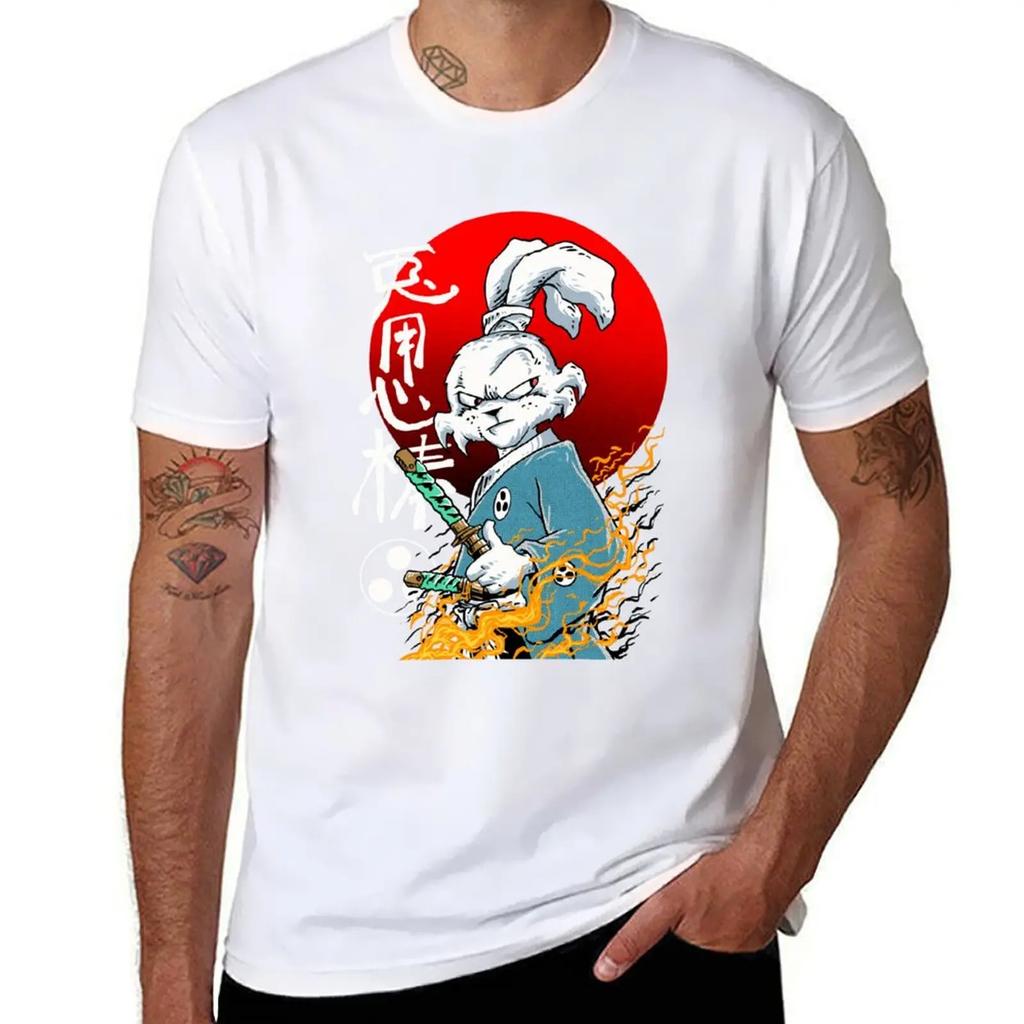 Футболка Usagi Yojimbo кавайная одежда одежда в стиле аниме быстросохнущие аниме-товары приталенные футболки для мужчин