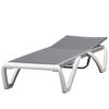Aluminium Frame Sun Lounger With Adjustable Back Grey