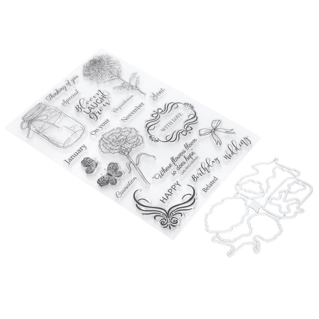  Clear Stamp Transparent Wishing Bottle Flower Pattern  HandMade Decoration