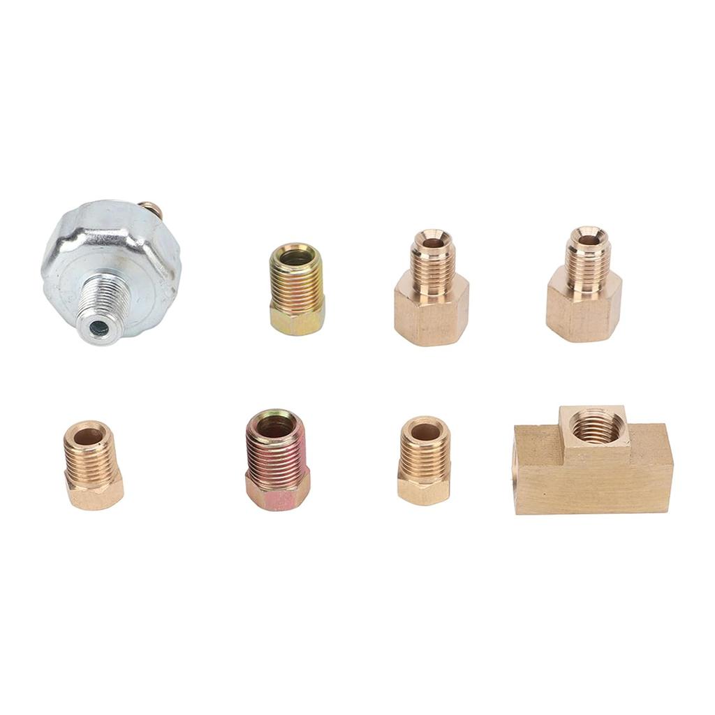 Universal Hydraulic Brake Light Switch Kit Includes 2-3/8in Tube Nut, 2-1/4in Tube Nut, 2-3/16-1/4in Adapter, Car General Brake Modification Kit,