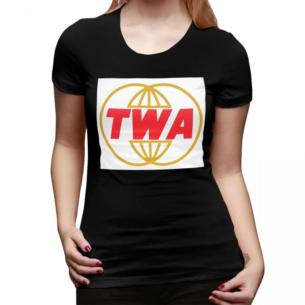 Винтажная футболка TWA Airlines с логотипом для женщин, с круглым вырезом, уличная одежда, женские футболки с коротким рукавом, летняя одежда, топы