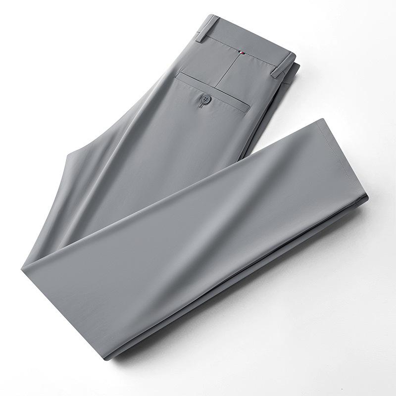 Мужские весенне-летние повседневные брюки из высокоэластичного ледяного шелка