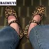 Leopard Flats Women Mary Janes Shoes 2025 Trend Winter New Lolita Shallow Shoes Designer Dress Prom Elegant Mujer Zapatillas