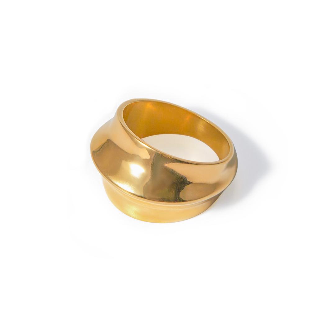 Youthway Tarnish Free Stainless Steel Geometric Cool Concave Convex Ring Women'S Personalized Fashion Jewelry Gift