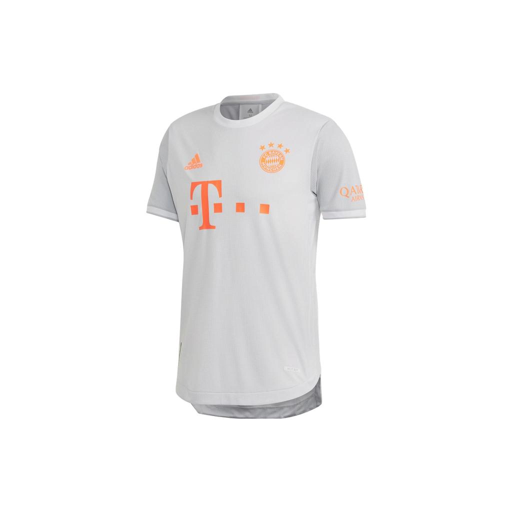 Adidas Fc Bayern Letter Print Short Sleeve Football Shirt 20-21 Season Player Version Men Tops Grey FR4021