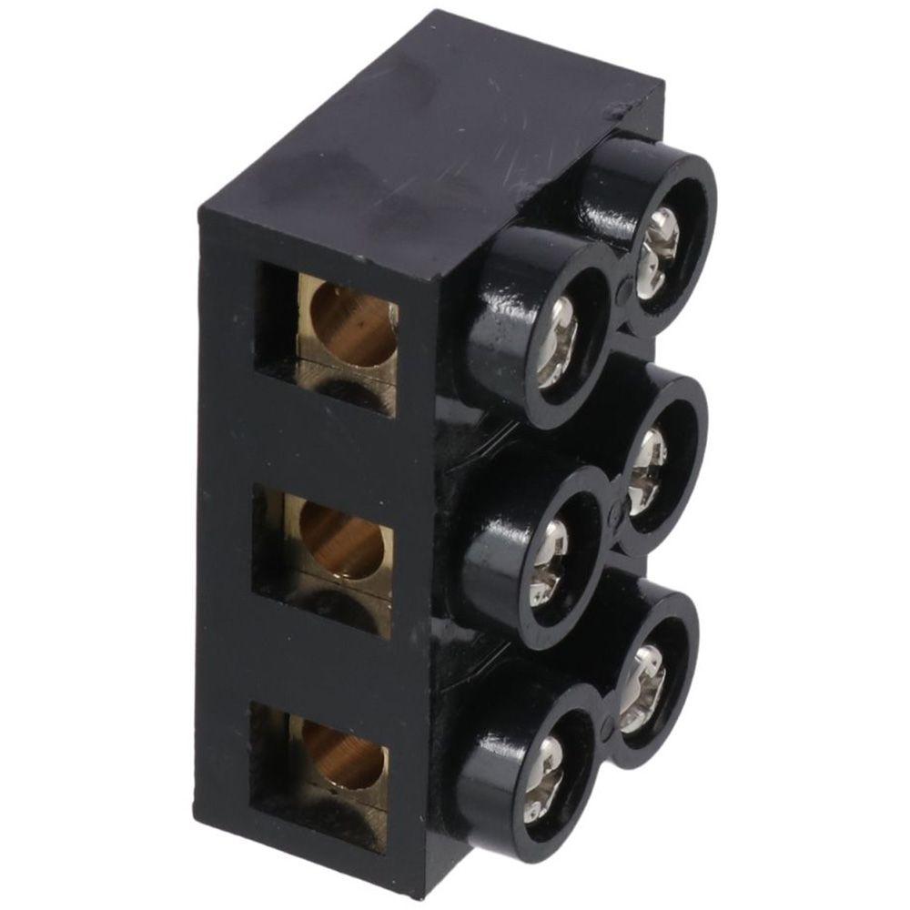 Terminal Post 500V Terminal Block Dual Row 3 Positions Screw Electric Barrier Strip Black 60A Electrical Engineering
