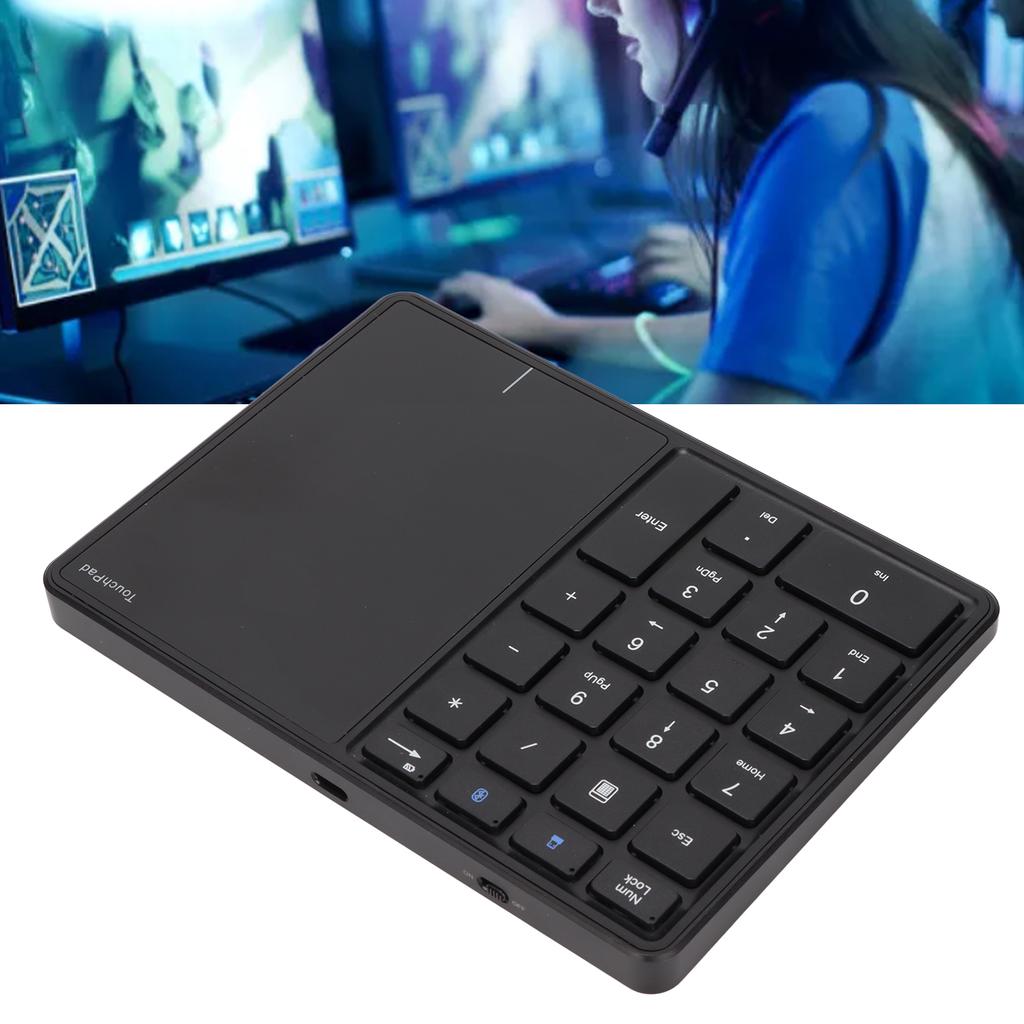 2 in 1 Wireless Number Pad Toucad 22 Keys Wireless  4.2 2.4G Type C Charging 500mAh Battery Numeric Keypad