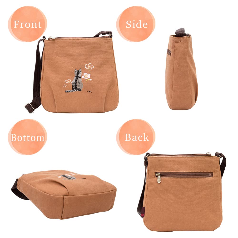 Сумка через плечо из японского хурмы Shibu Kyoto Cat Birthday [crearekiki] женская сумка, сумка, легкая, маленькая, Япония, стиль, окрашенная, холст,