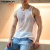 Men Sleeveless See Through Summer Tank Tops Vest