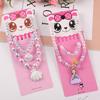 2pcs Children's Luminous Necklace Bracelet Set Cartoon Princess Jewelry Accessories Makeup Toys for Kids Girls Birthday Gifts