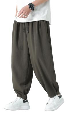 Саруэл Зауженные Свободные Длинные Регулируемые Широкие Летние Большие 2XL [Drsshnx] Мужские Брюки, Лето, Брюки, Прохладные, Брюки, Брюки, Брюки, На кулиске, Повседневные,