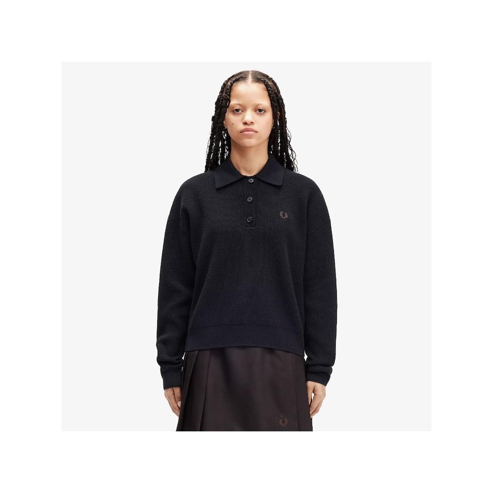 Fred Perry [womens] Knit Shirt   Black Afpf2438136 102 qzgAfpf2438136 102