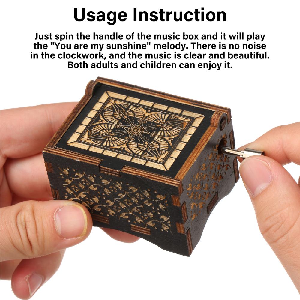 День Классика Ты Мое Солнышко Антикварные Гравированные Музыкальные Шкатулки Деревянная Ручная Музыкальная Шкатулка