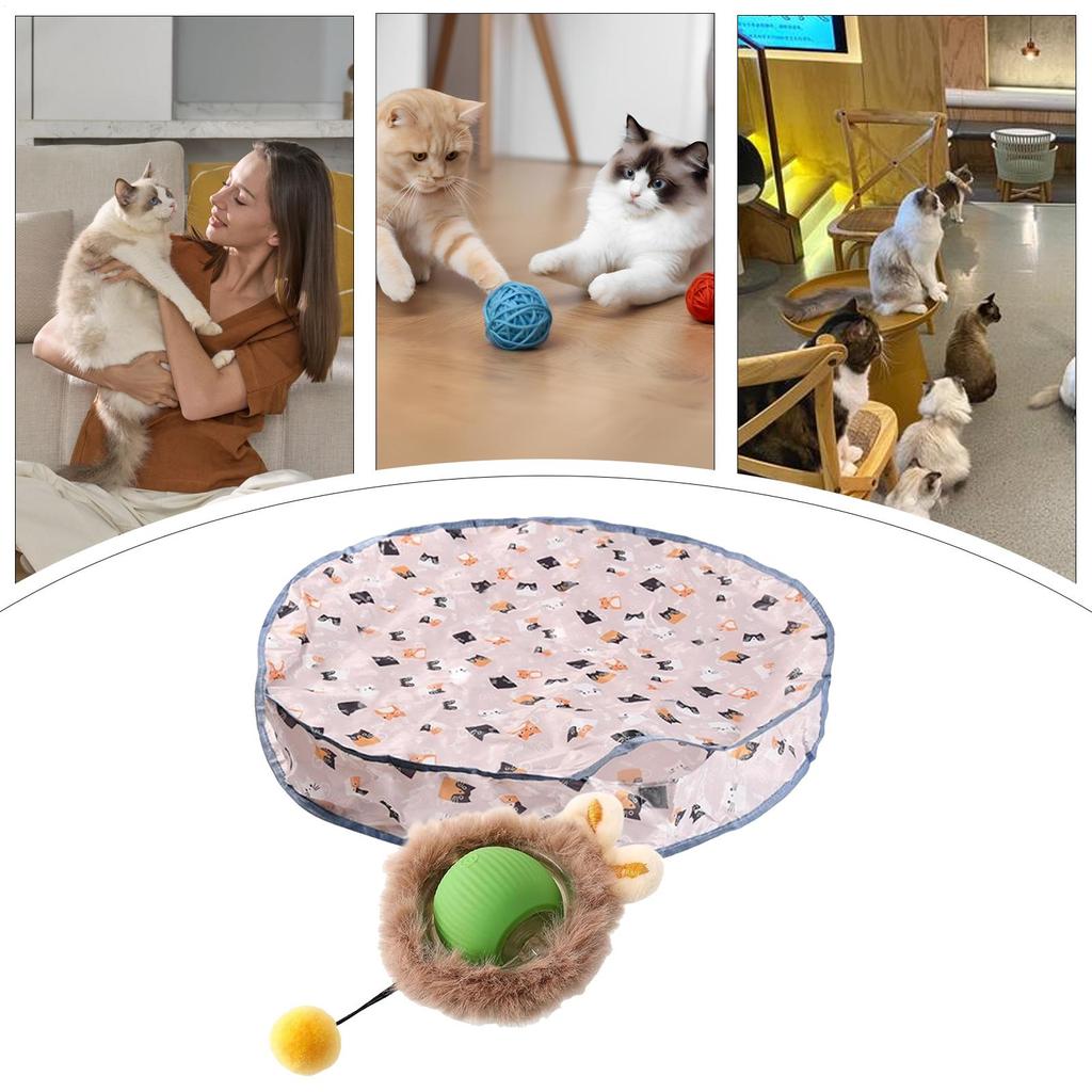 Игрушки для кошек Интерактивные игрушки для кошек с вращающимся шариком Самоактивные Оксфордские Перезаряжаемые Автоматические Охотничьи Чехлы Для Тренировки Игры
