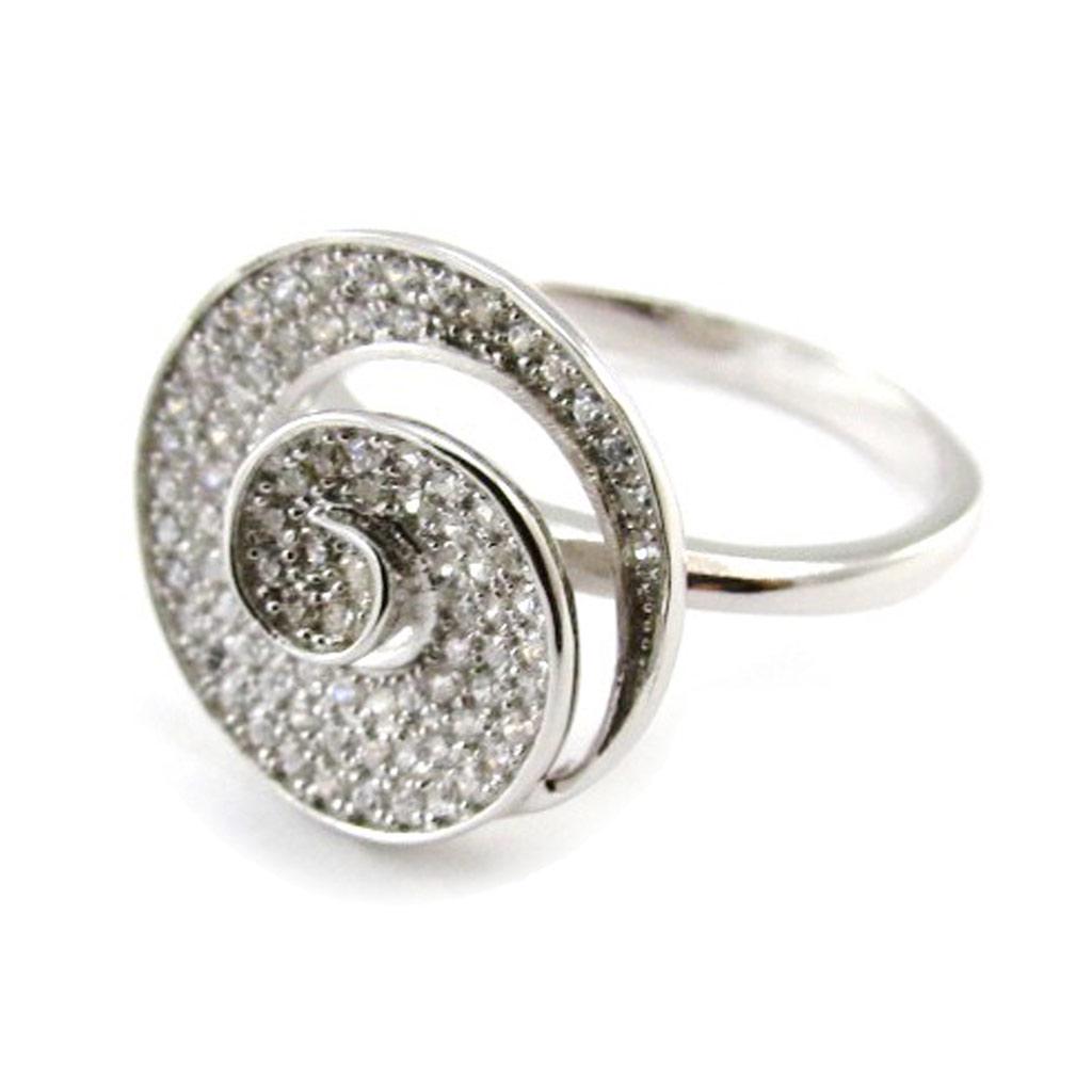 Белое серебряное кольцо 'Sissi'