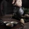 280ml Ceramic Teapot with Handle Chinese Style Black Clay Kung Fu Tea Set