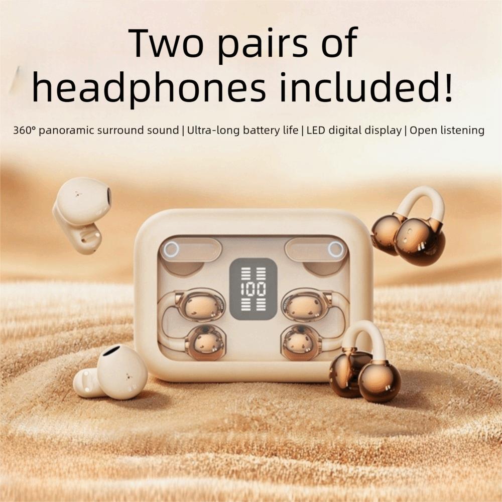 Dual Bluetooth Wireless Earbuds Long Range Open Ear Headset Fashion Sports Earphones Fitness