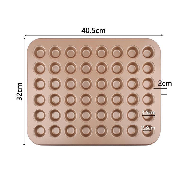 48 Holes Mini Round Muffin Cake Pan Cupcake Mold Non Stick Baking Dishes Carbon Steel Oven Trays Pastry Tool Kitchen Bakeware