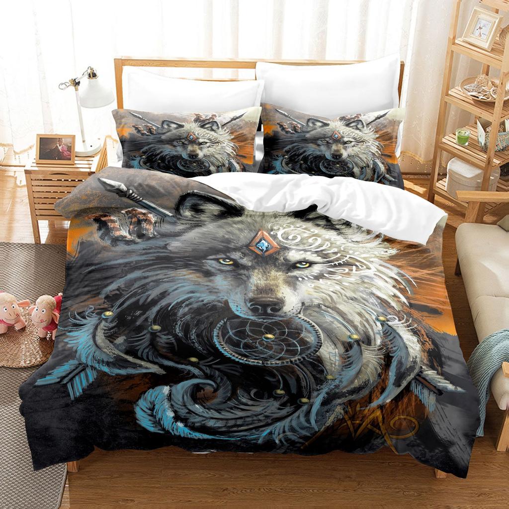 Комплект постельного белья с изображением животных, пуховые пододеяльники в стиле диких животных для мужчин и мальчиков, наволочки 2/3 шт., односпальный двуспальный чехол в подарок, двуспальная кровать размера «king-size»