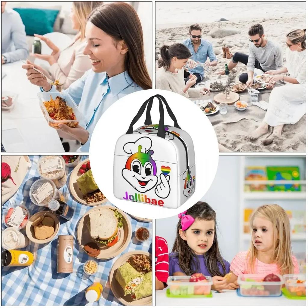 Jollibee Pride Insulated Lunch Bag for Women Children Portable Food Boxes Thermal Lunch Box Tote