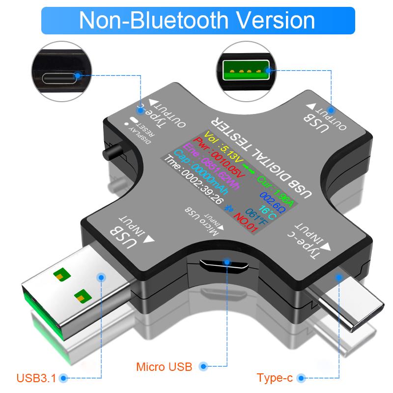 UC96 USB-тестер напряжения, измеритель тока, монитор, многофункциональный анализатор обнаружения мощности с быстрой зарядкой, инструменты для тестирования с приложением