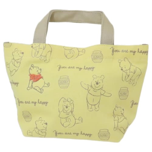 Marimo Craft Winnie the Pooh Denguri-Pooh Series Mini Tote Bag, Yellow, W30 x H20 x D12cm, MCPH-209