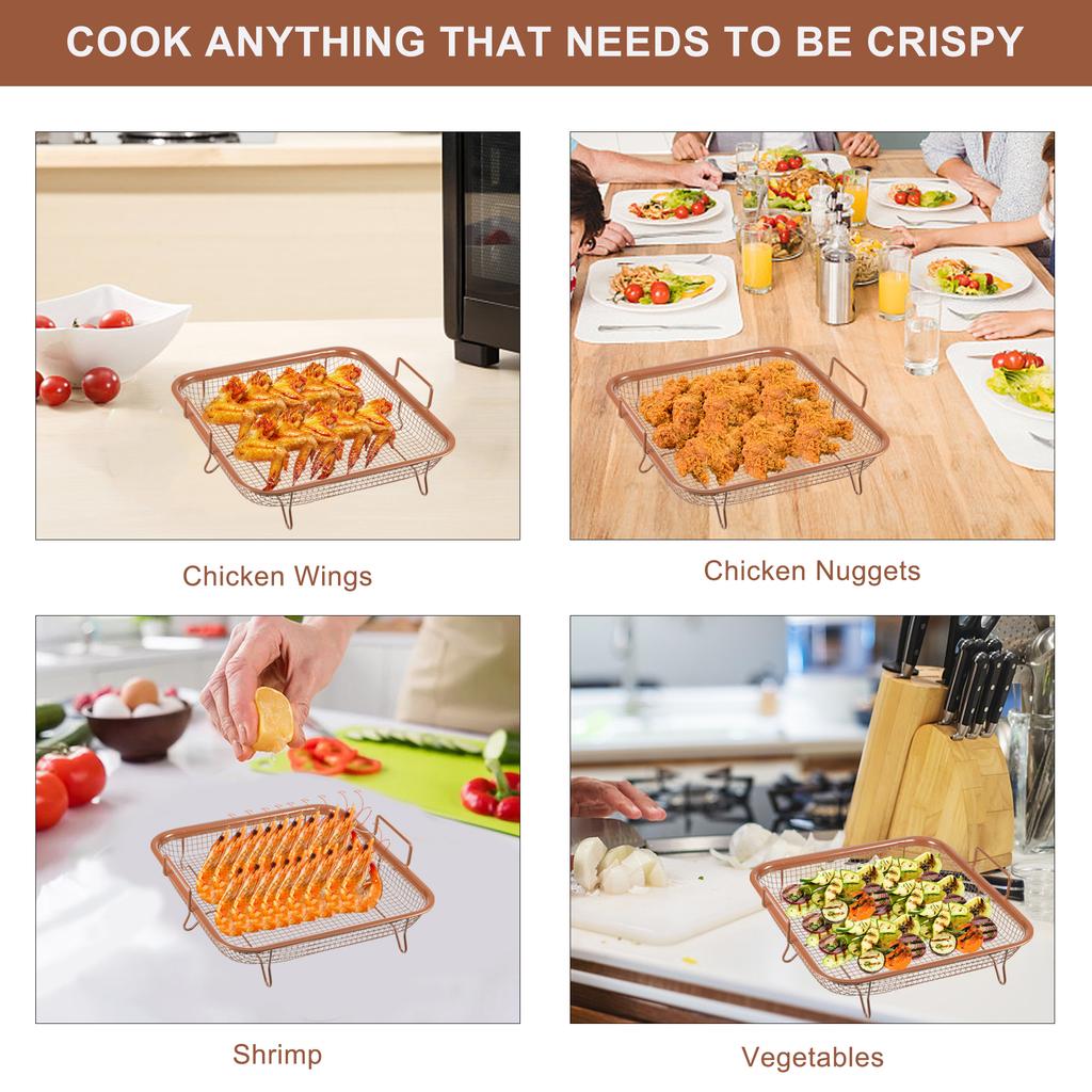 Baking Pan Frying Tray Fryer Plate Multipurpose Household Accessories Basket Cookware Rustproof Professional Space Saving