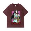 275 GSM Washed T-shirts 100% Cotton One Piece V68 Boa Waifu Print Unisex Heavy Cotton T Shirt