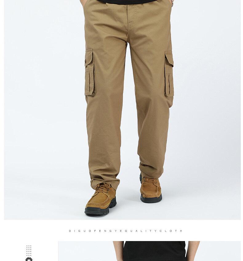 Весенне-осенние брюки карго свободного кроя для мужчин среднего возраста