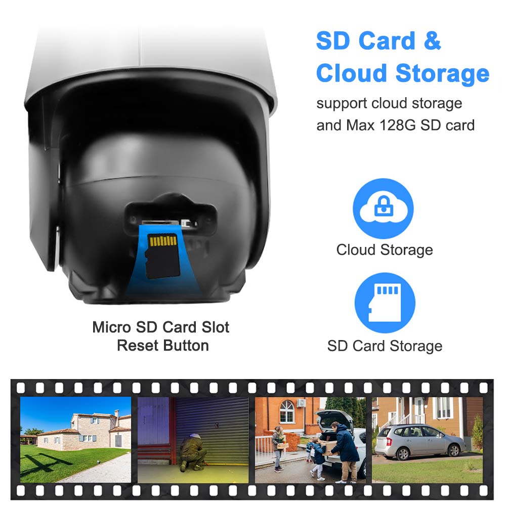 Новая IP-камера EU 12MP 6K WiFi с тремя объективами и двойным экраном, уличная PTZ-камера, 8-кратный зум, защита домашней безопасности, беспроводное Wi-Fi видеонаблюдение