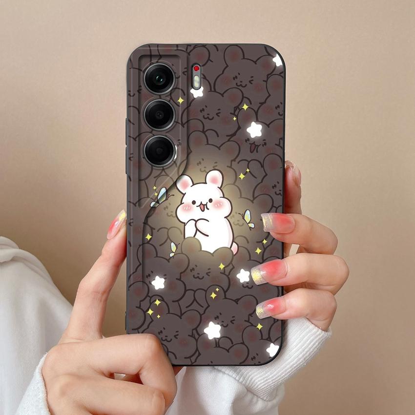 For Tecno Camon 40 Pro Spack 30 Pova 6 Neo Phone Case Pretty Starry Sky Cat Pattern Liquid Silicone Advanced Dustproof Protective Shell For Tecno Capa