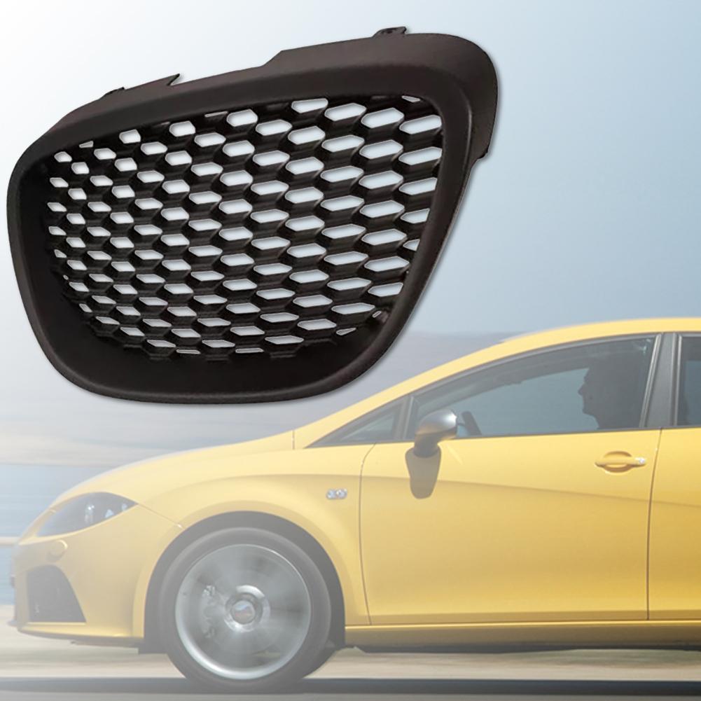 Black Mesh Debadged Grill Grille Mesh Badgeless Sport Racing Grill Compatible with Seat Leon MK2 1P 2006-2009