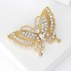 Женская брошь Ретро форма бабочки Декор стразами Противоскользящая Износостойкая Украшение для воротника пальто костюма Шляпа Шарф Одежда